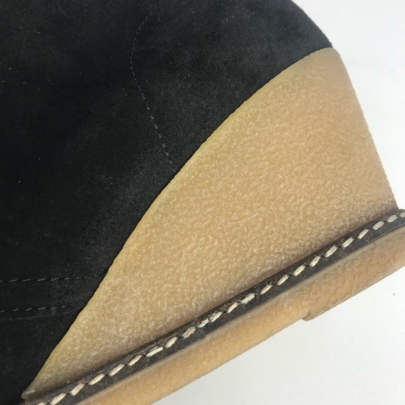 J CREW MacAlister Black Suede Rubber Wedge Ankle Boots Booties Size 8 - Picture 4 of 16